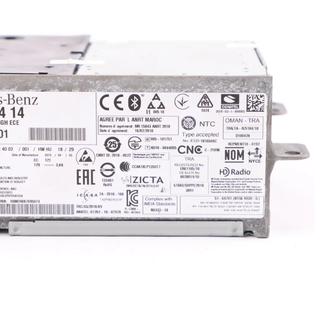  Unidad principal Mercedes W167 W177 Audio Stereo Radio Control Unit - SKU A1679001414 - Número de pieza A1679001414