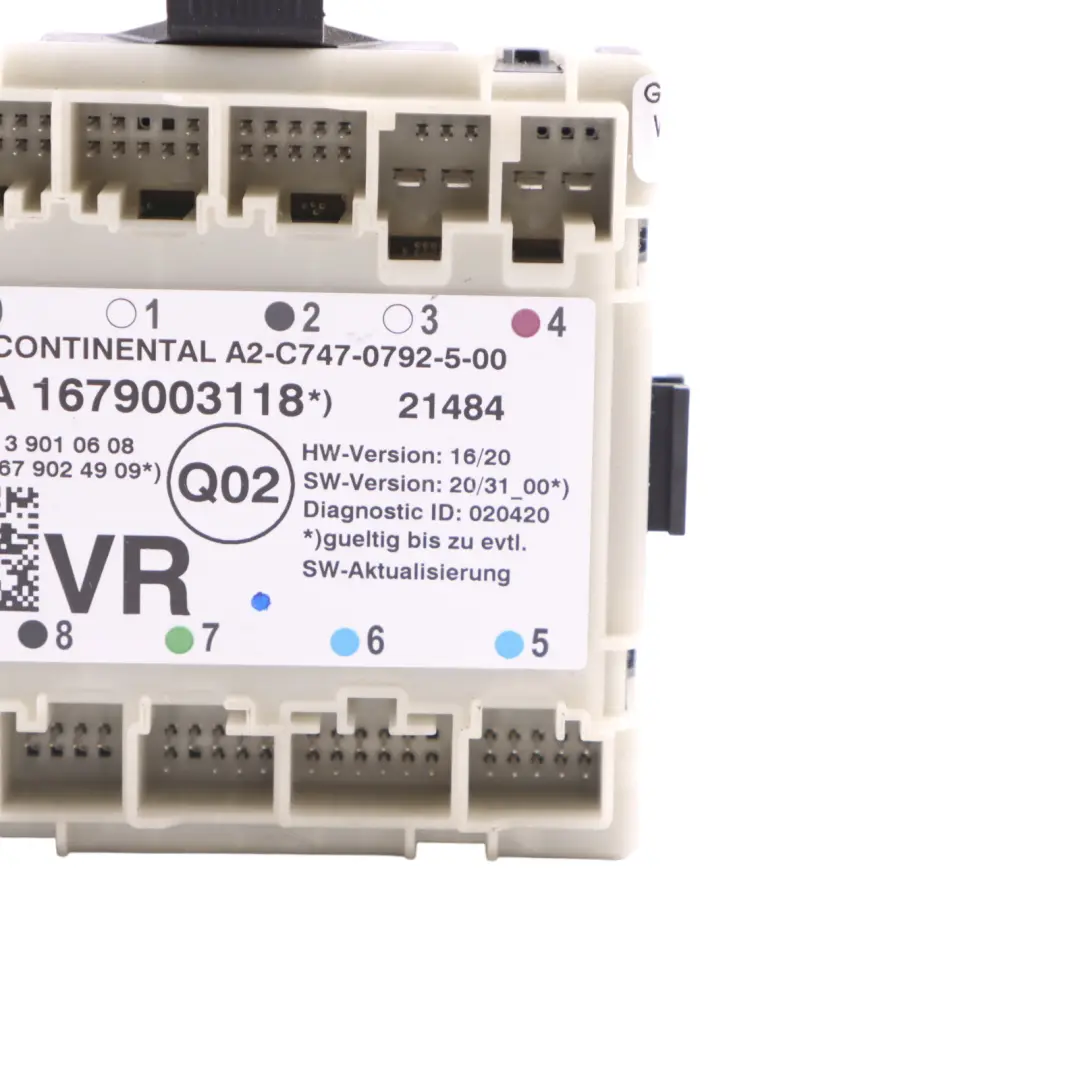 Módulo Mercedes W205 W213 X253 Unidad control delantera derecha para con número de pieza A1679003118 Módulo Mercedes W205 W213 X253 Unidad control delantera derecha - SKU A1679003118 - Número de pieza A1679003118