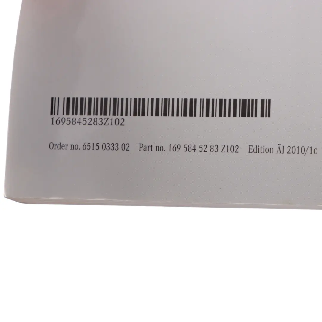 Mercedes W169 Owner's Handbook Service Booklet Slipcase Pouch Case Wallet Set - SKU A1695845283 - Part number A1695845283