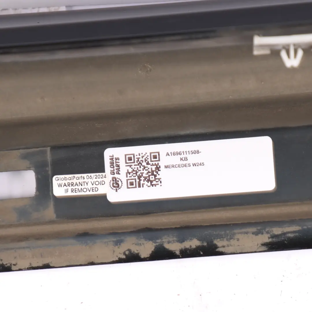 Door Sill Side Cover Skirt Left N/S Kosmos Black - 191 to Mercedes W245 with Part number A1696111508 Mercedes W245 Door Sill Side Cover Skirt Left N/S Kosmos Black - 191 - SKU A1696111508-KB - Part number A1696111508