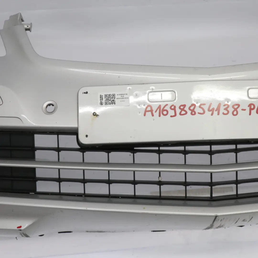 Front Bumper Parktronic Trim Panel Polar Silver Metallic - 761 to Mercedes W169 with Part number A1698854138 Mercedes W169 Front Bumper Parktronic Trim Panel Polar Silver Metallic - 761 - SKU A1698854138-PLS - Part number A1698854138