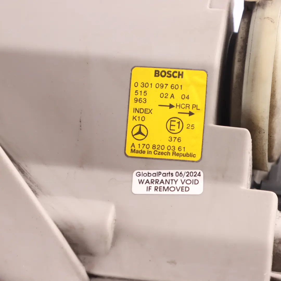 Headlight Headlamp Front Left N/S Lamp Light to Mercedes SLK R170 with Part number A1708200361 Mercedes SLK R170 Headlight Headlamp Front Left N/S Lamp Light - SKU A1708200361 - Part number A1708200361