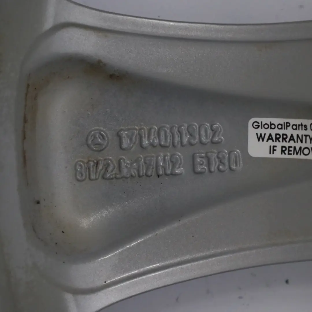 Mercedes SLK R171 Silver Wheel Rim Alloy 17" 8,5J ET:30 5 Spoke - SKU A1714011902-1 - Part number A1714011902