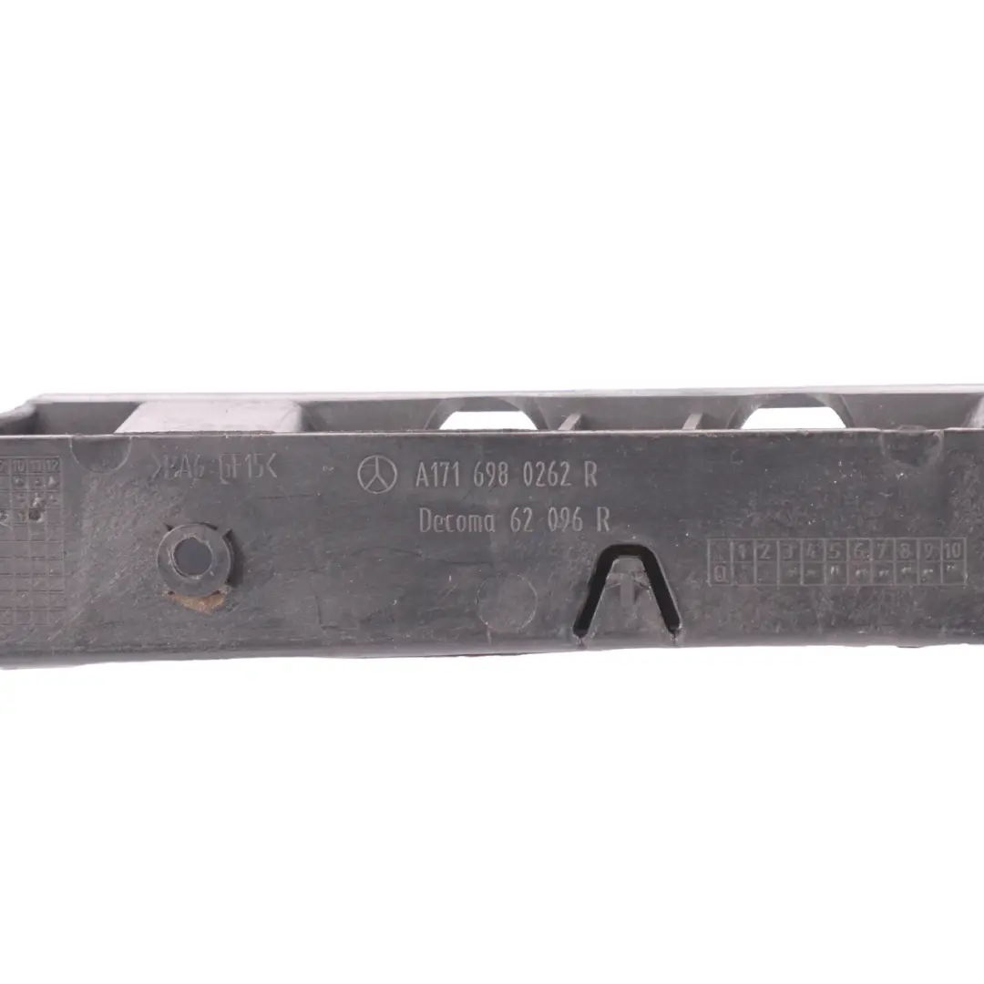 Lateral Umbral Soporte Tira Delantera Derecha para Mercedes SLK R171 con número de pieza A1716980262 Mercedes SLK R171 Lateral Umbral Soporte Tira Delantera Derecha - SKU A1716980262 - Número de pieza A1716980262