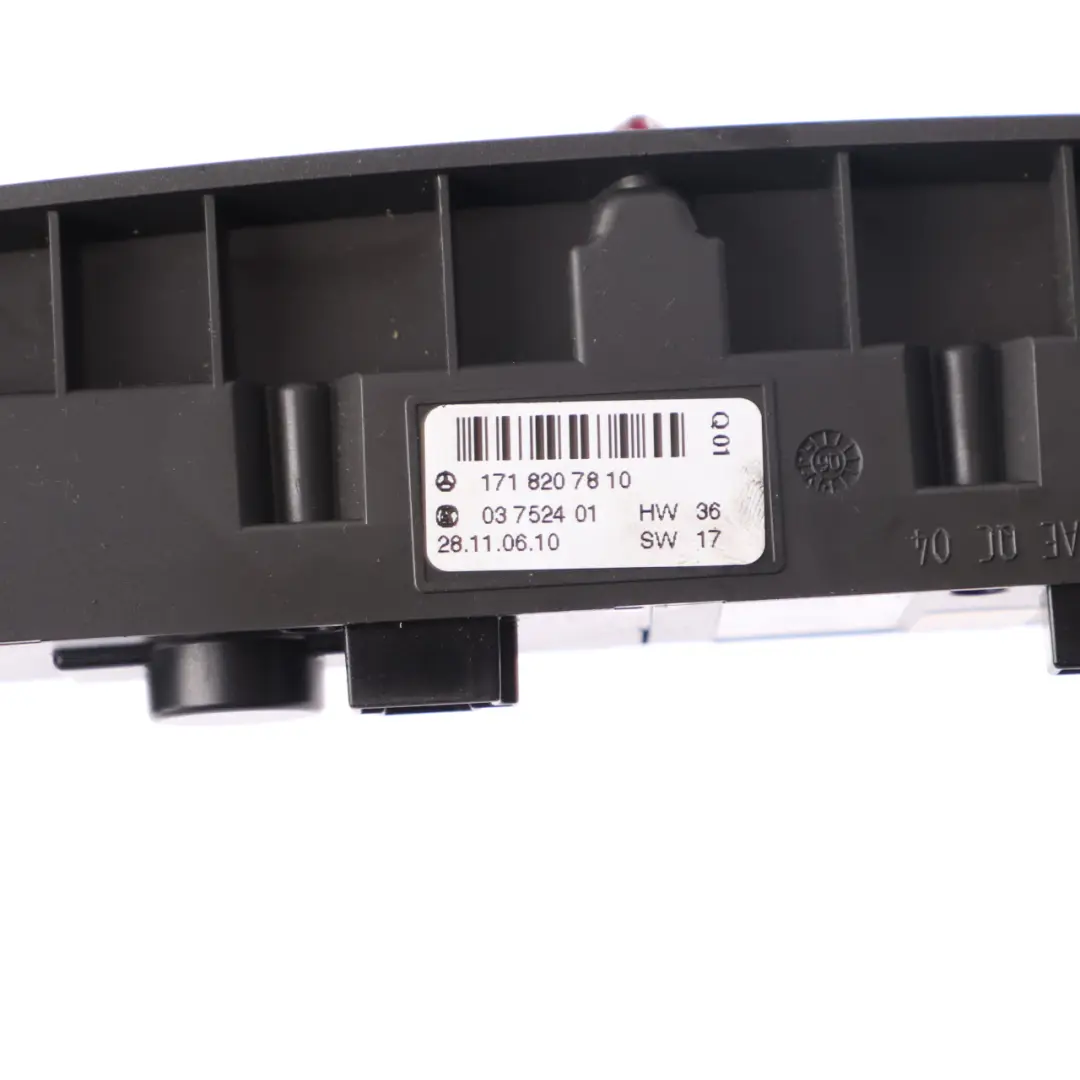 Dashboard Dash Hazard Light Lock Switch Panel Control to Mercedes R171 with Part number A1718207810 Mercedes R171 Dashboard Dash Hazard Light Lock Switch Panel Control - SKU A1718207810 - Part number A1718207810