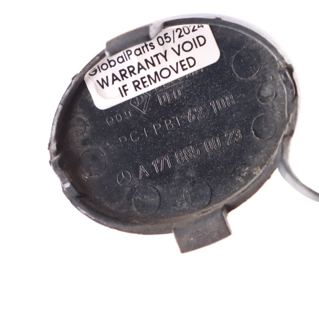 Bumper Towing Eye Cover Iridium Silver Metallic - 775 to Mercedes SLK R171 Rear with Part number A1718850023 Mercedes SLK R171 Rear Bumper Towing Eye Cover Iridium Silver Metallic - 775 - SKU A1718850023-IRS - Part number A1718850023