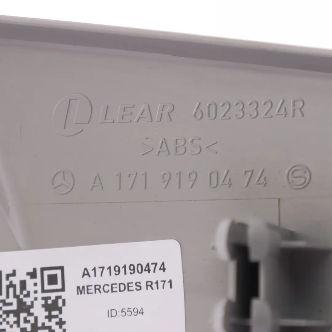 Front Right O/S Trim Panel Molding to Mercedes R171 Seat Cover with Part number A1719190474 Mercedes R171 Seat Cover Front Right O/S Trim Panel Molding - SKU A1719190474 - Part number A1719190474