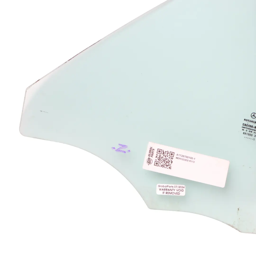 Seiten Scheibe Hinten Links Festes Dreiecksglas AS2 A1726700200 für Mercedes R172 mit Teilenummer A1726700100 Mercedes R172 Seiten Scheibe Hinten Links Festes Dreiecksglas AS2 A1726700200 - SKU A1726700100-1 - Teilenummer A1726700100