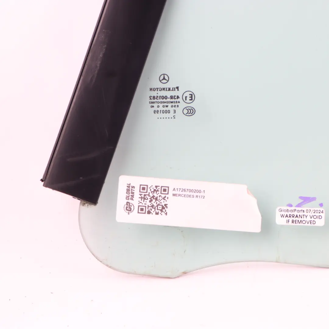 Mercedes R172 Side Window Rear Right O/S Fixed Triangle Glass AS2 - SKU A1726700200-1 - Part number A1726700200