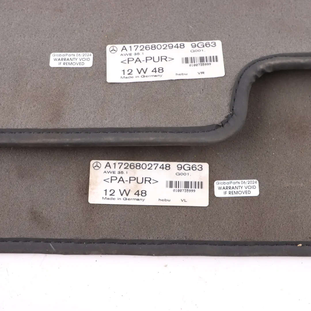 Floor Mat Liner Carpet Set Black A1726802748 to Mercedes SLK R172 AMG with Part number A1726802948 Mercedes SLK R172 AMG Floor Mat Liner Carpet Set Black A1726802748 - SKU A1726802948 - Part number A1726802948