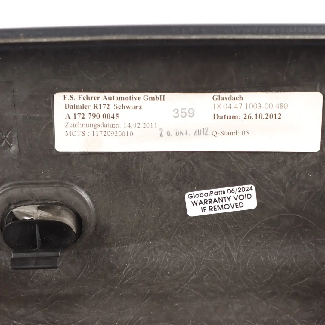 Folding Top Roof Frame Trim Panel to Mercedes SLK R172 Convertible with Part number A1727900045 Mercedes SLK R172 Convertible Folding Top Roof Frame Trim Panel - SKU A1727900045-1 - Part number A1727900045