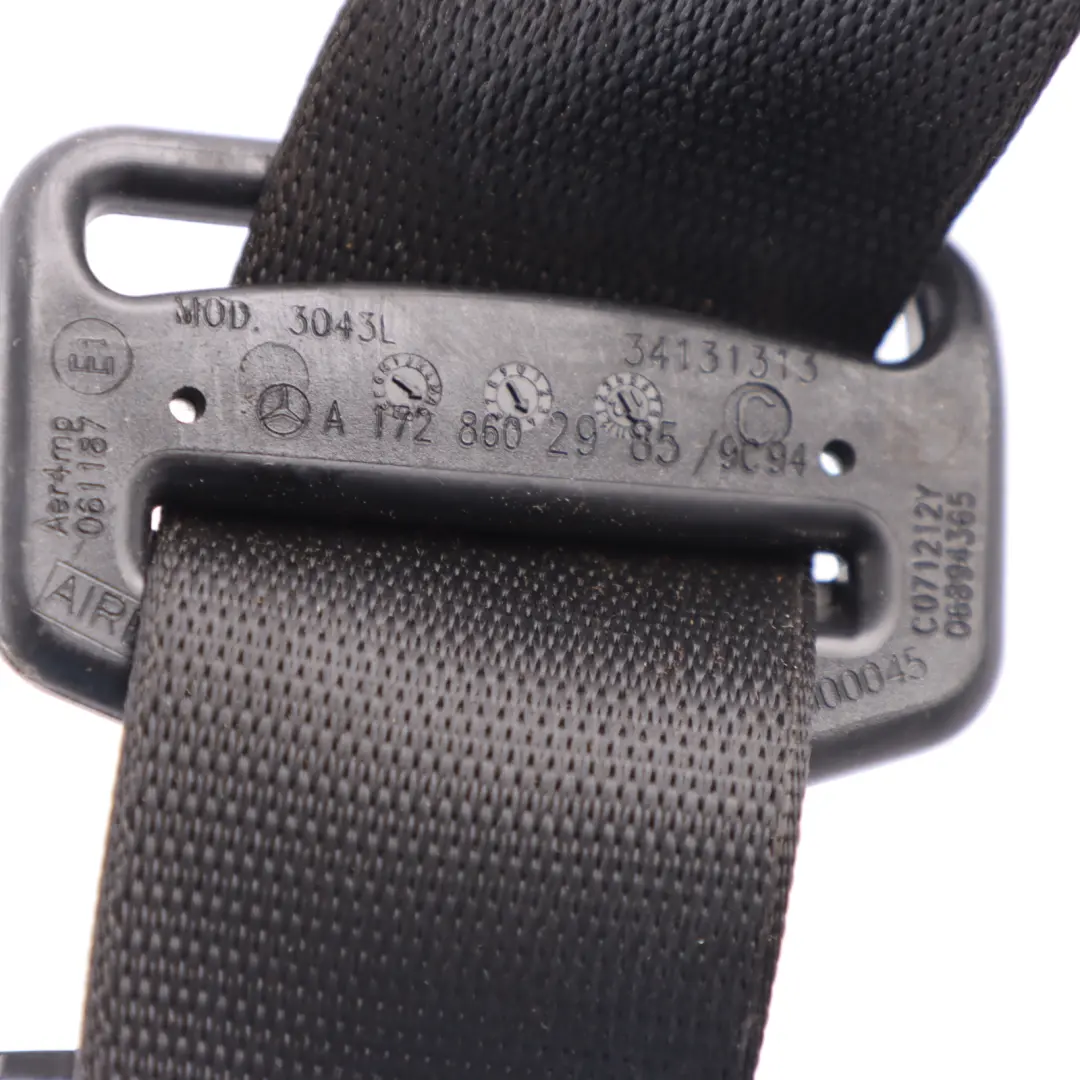Seatbelt Retractor Front Left N/S Seat Belt Black to Mercedes R172 with Part number A1728602985 Mercedes R172 Seatbelt Retractor Front Left N/S Seat Belt Black - SKU A1728602985 - Part number A1728602985