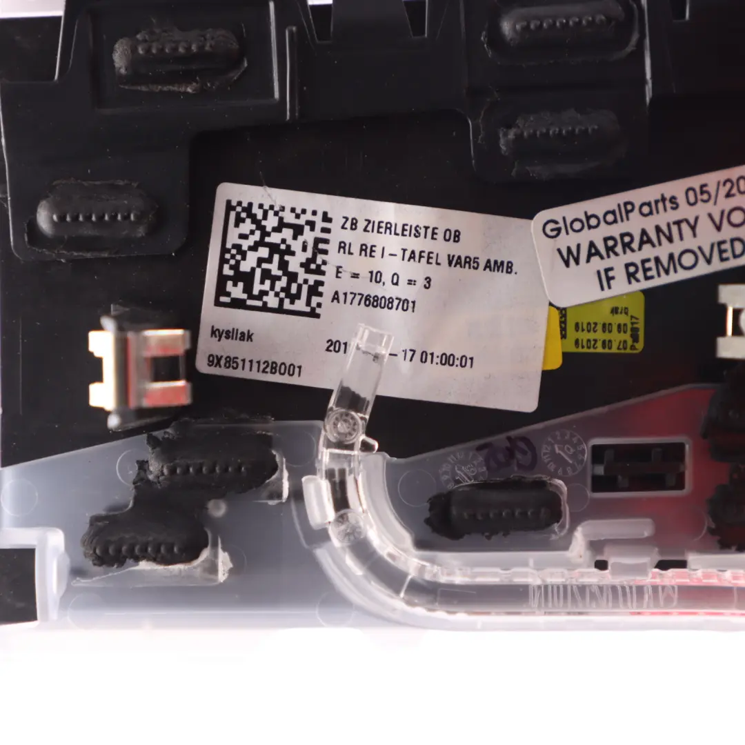 Embellecedor Salpicadero Mercedes C118 W177 Panel Derecho Aluminio para con número de pieza A1776808701 Embellecedor Salpicadero Mercedes C118 W177 Panel Derecho Aluminio - SKU A1776808701 - Número de pieza A1776808701