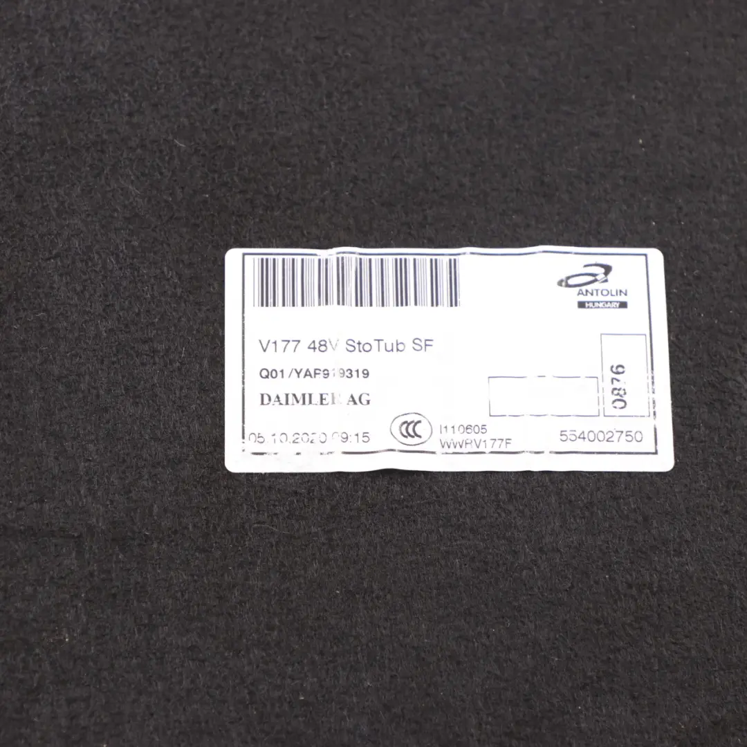 Boot Trunk Floor Carpet Mat Panel Liner Cover to Mercedes V177 with Part number A1776908103 Mercedes V177 Boot Trunk Floor Carpet Mat Panel Liner Cover - SKU A1776908103 - Part number A1776908103