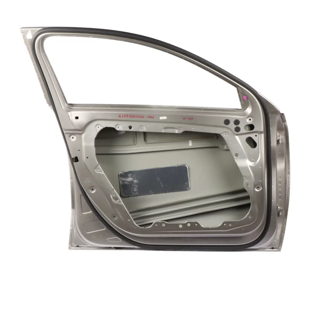 Door Front Left N/S A-Class Mojave Silver Metallic - 859 to Mercedes W177 with Part number A1777200700 Mercedes W177 Door Front Left N/S A-Class Mojave Silver Metallic - 859 - SKU A1777200700-MOS - Part number A1777200700