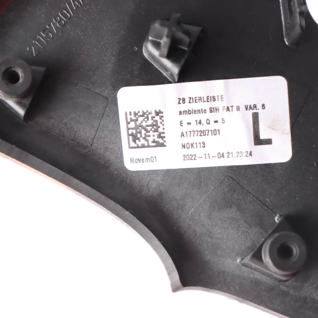 Door Card Trim Front Left N/S Strip Aluminium to Mercedes C118 W177 with Part number A1777207101 Mercedes C118 W177 Door Card Trim Front Left N/S Strip Aluminium - SKU A1777207101 - Part number A1777207101