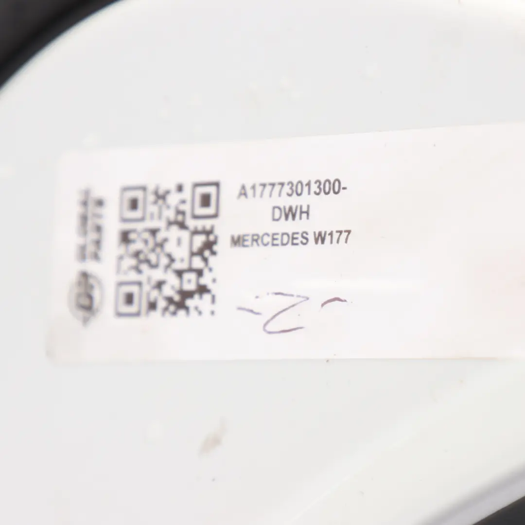 Door Rear Left N/S A-Class Diamond White - 799 to Mercedes W177 with Part number A1777301300 Mercedes W177 Door Rear Left N/S A-Class Diamond White - 799 - SKU A1777301300-DWH - Part number A1777301300