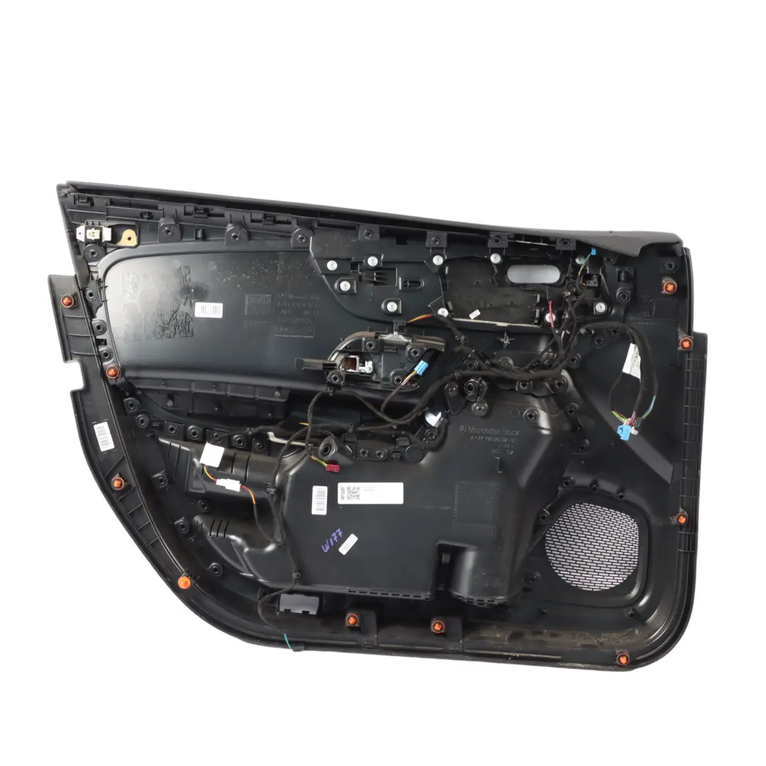 Front Door Card Mercedes V177 Right O/S Trim Panel Cover Leather Black to with Part number A1777202800 Front Door Card Mercedes V177 Right O/S Trim Panel Cover Leather Black - SKU rhd-A1777202800-1 - Part number A1777202800