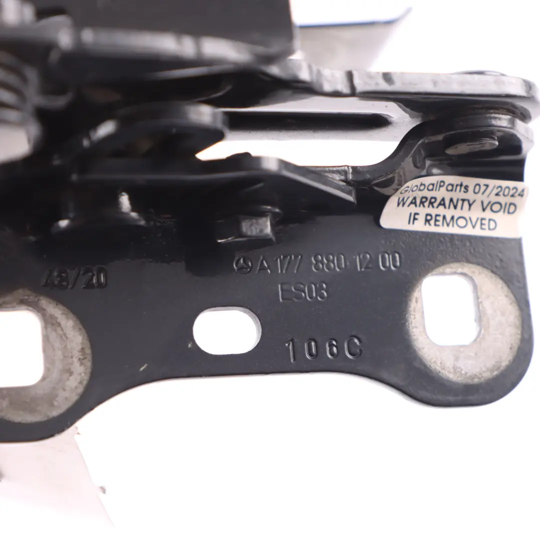 Bonnet Hood Hinge Front Right O/S Cosmic Black - 191 to Mercedes W177 with Part number A1778801200 Mercedes W177 Bonnet Hood Hinge Front Right O/S Cosmic Black - 191 - SKU A1778801200-KB - Part number A1778801200