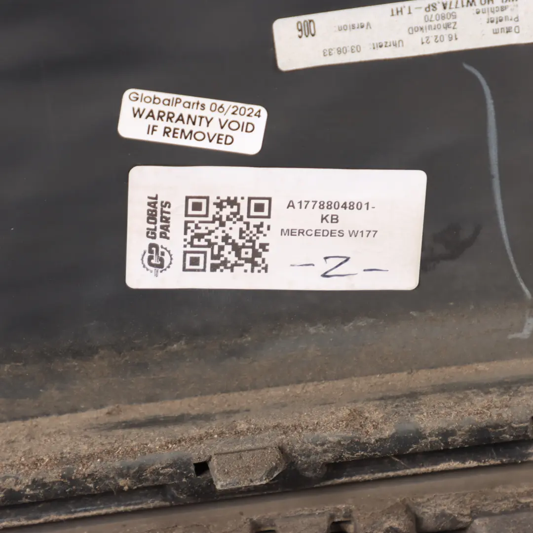 Bumper Rear AMG Trim Panel Covering Kosmos Black Metallic - 191 to Mercedes W177 with Part number A1778804801 Mercedes W177 Bumper Rear AMG Trim Panel Covering Kosmos Black Metallic - 191 - SKU A1778804801-KB - Part number A1778804801