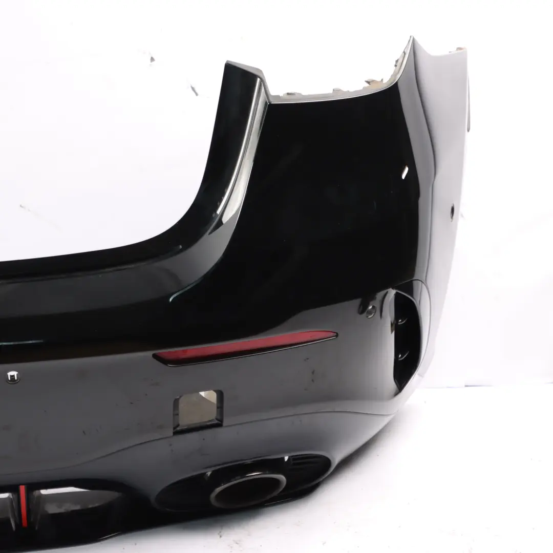 Bumper Rear AMG Trim Panel Covering Kosmos Black - 191 to Mercedes W177 with Part number A1778809604 Mercedes W177 Bumper Rear AMG Trim Panel Covering Kosmos Black - 191 - SKU A1778809604-KB - Part number A1778809604