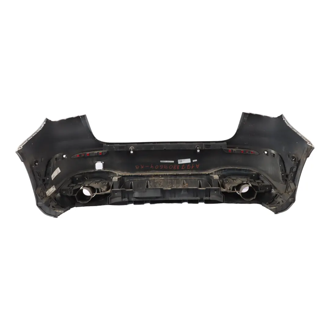 Bumper Rear AMG Trim Panel Covering Kosmos Black - 191 to Mercedes W177 with Part number A1778809604 Mercedes W177 Bumper Rear AMG Trim Panel Covering Kosmos Black - 191 - SKU A1778809604-KB - Part number A1778809604