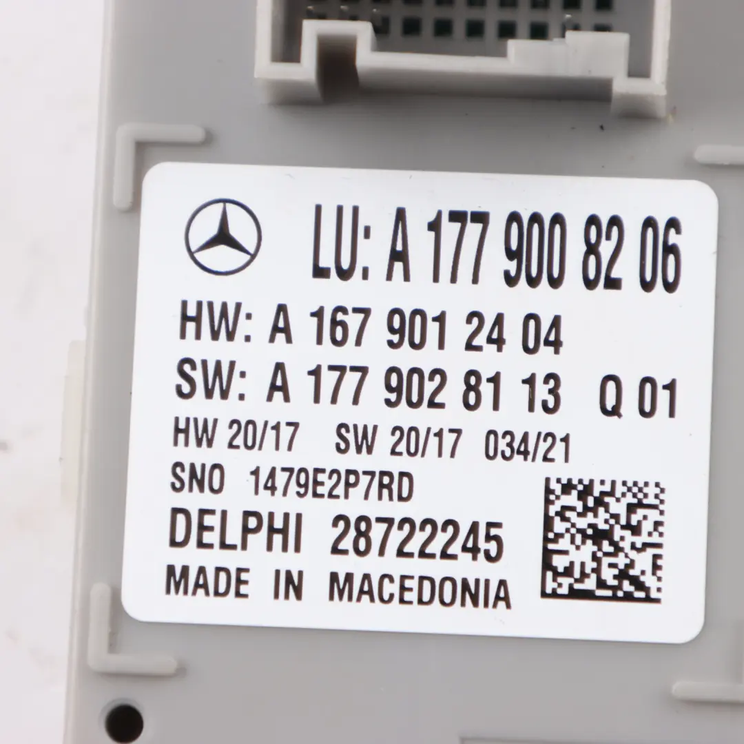 Umgebungsbeleuchtung Lichtsteuergerät für Mercedes W177 mit Teilenummer A1779008206 Mercedes W177 Umgebungsbeleuchtung Lichtsteuergerät - SKU A1779008206 - Teilenummer A1779008206
