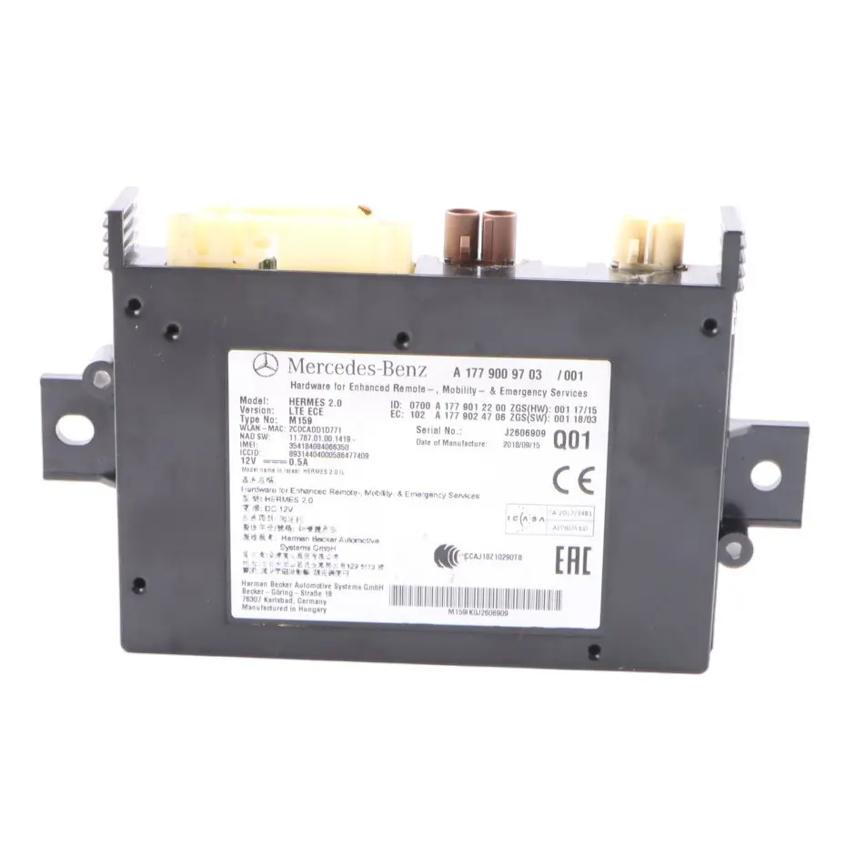 Telematics Module Communication Control Unit to Mercedes W177 with Part number A1779009703 Mercedes W177 Telematics Module Communication Control Unit - SKU A1779009703 - Part number A1779009703