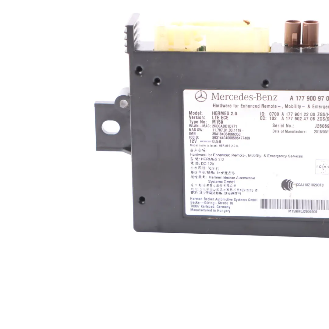 Telematics Module Communication Control Unit to Mercedes W177 with Part number A1779009703 Mercedes W177 Telematics Module Communication Control Unit - SKU A1779009703 - Part number A1779009703