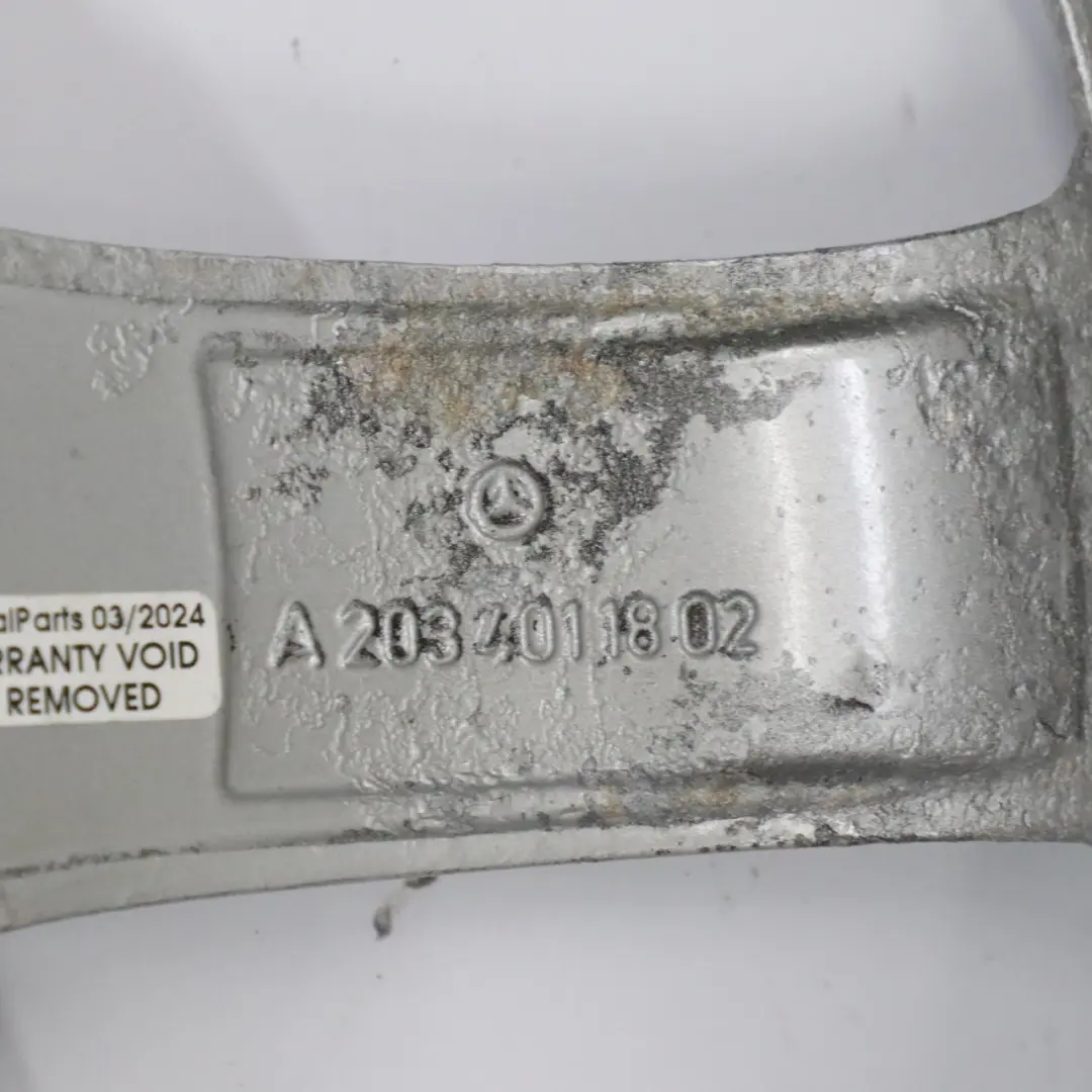 Alloy Wheel Rim 7 Spoke 17" ET:37 7,5J to Mercedes W203 Silver with Part number A2034011802 Mercedes W203 Silver Alloy Wheel Rim 7 Spoke 17" ET:37 7,5J - SKU A2034011802-1 - Part number A2034011802