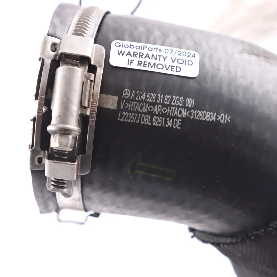 Intake Hose Pipe to Mercedes W204 Intercooler Charger Air with Part number A2045283182 Mercedes W204 Intercooler Charger Air Intake Hose Pipe - SKU A2045283182 - Part number A2045283182