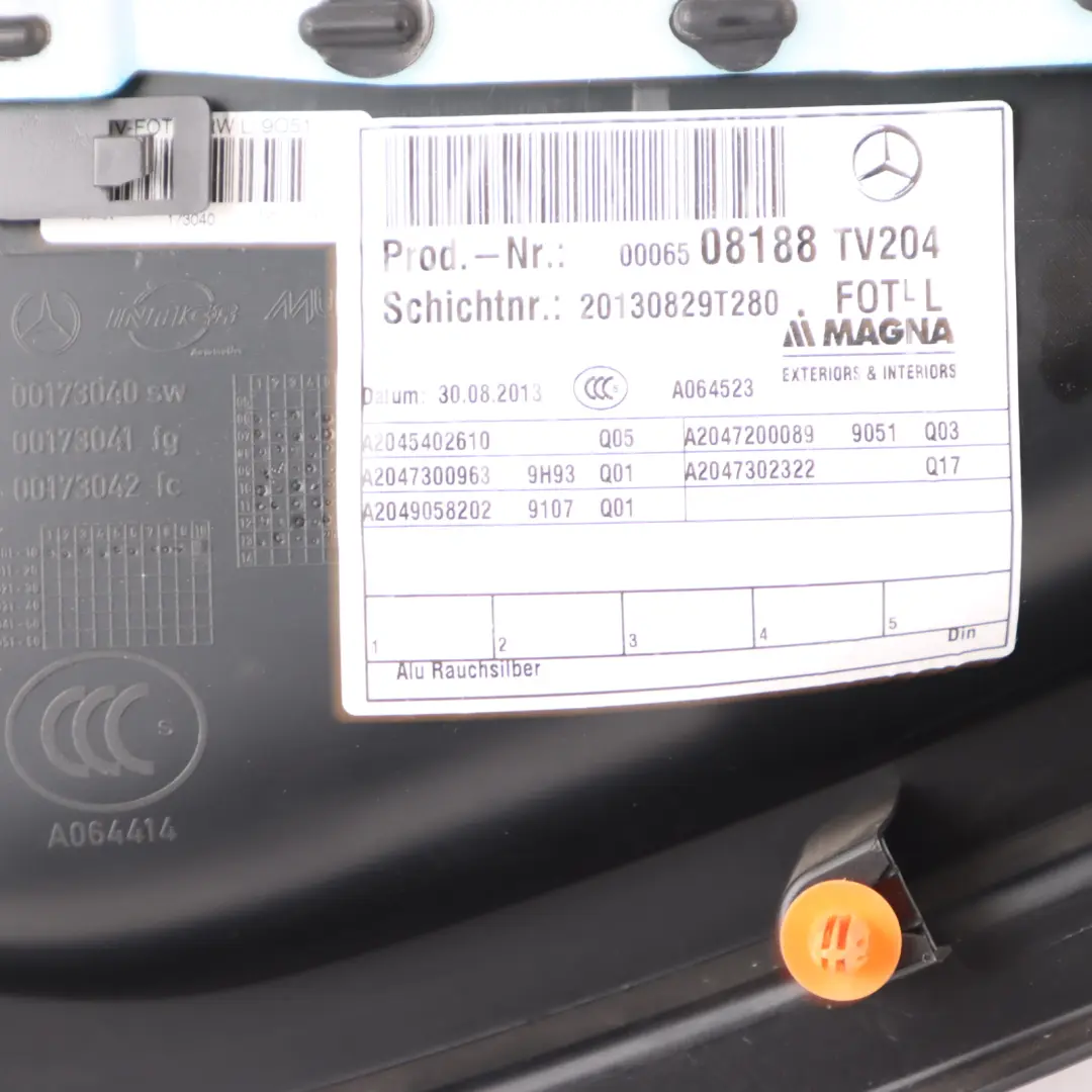 Door Card Trim Panel Rear Left N/S Black to Mercedes W204 with Part number A2047300963 Mercedes W204 Door Card Trim Panel Rear Left N/S Black - SKU A2047300963 - Part number A2047300963