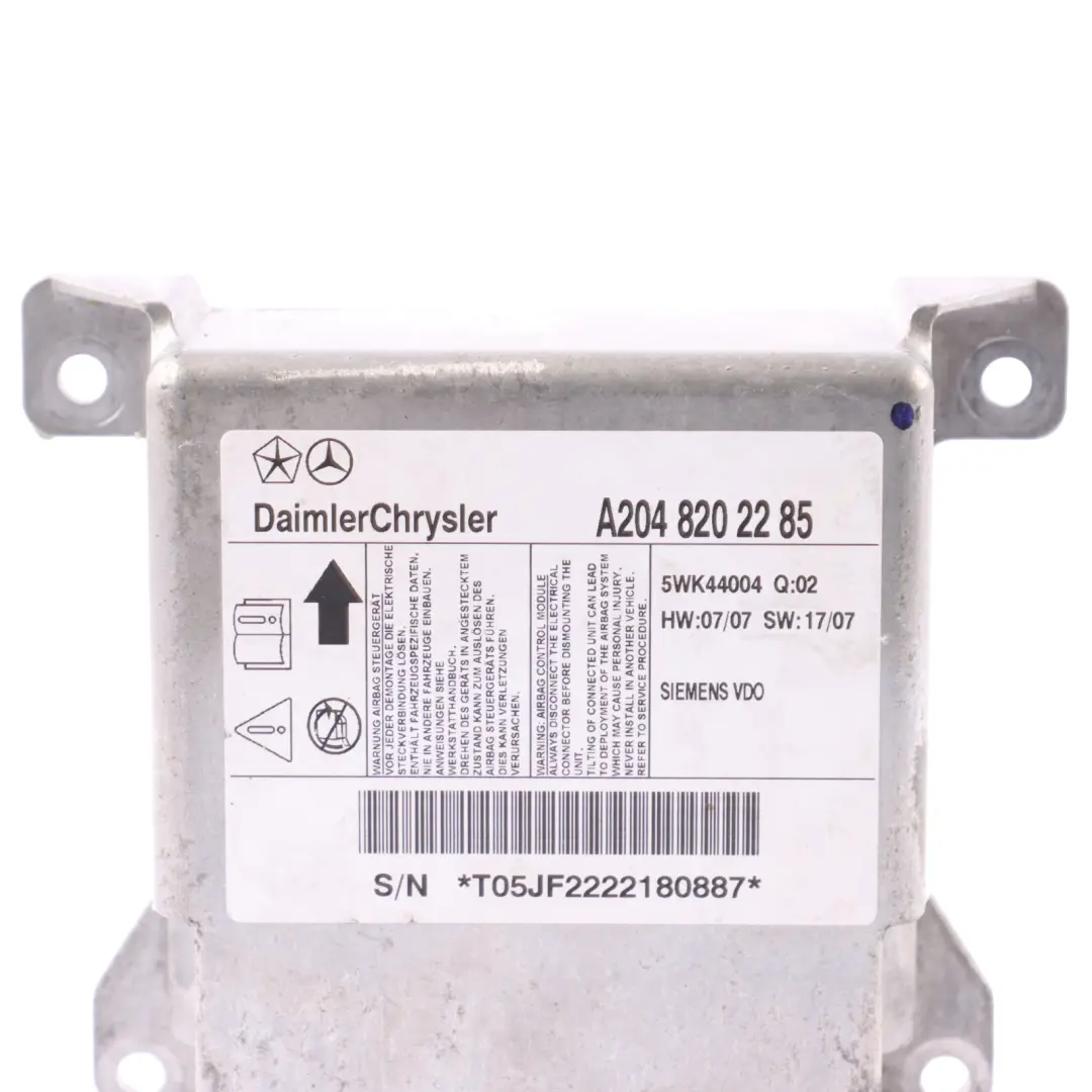 Module SRS Control Unit ECU to Mercedes W204 S204 Air with Part number A2048202285 Mercedes W204 S204 Air Module SRS Control Unit ECU - SKU A2048202285 - Part number A2048202285