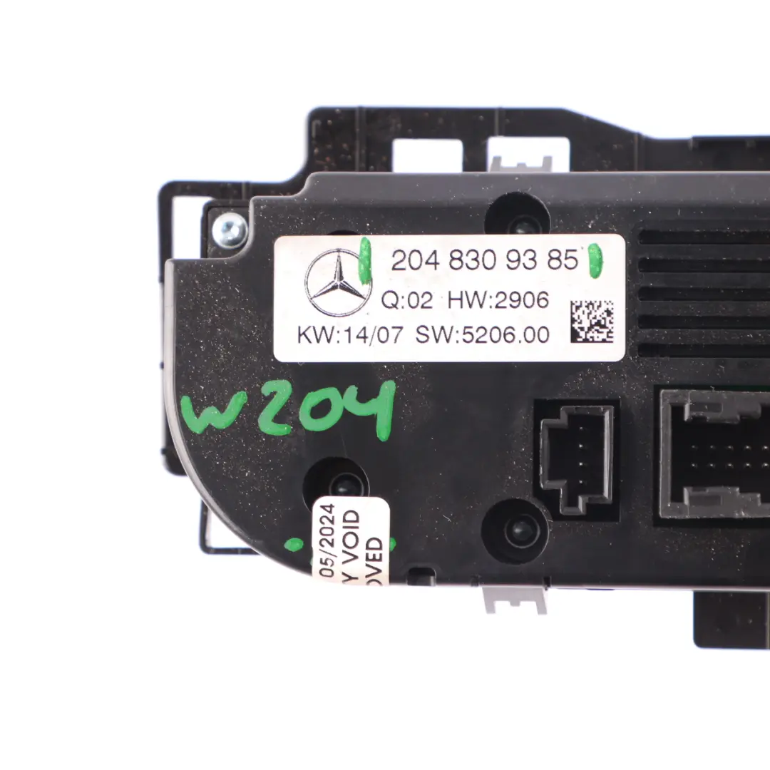 Mercedes W204 A/C condizionamento d'aria Modulo pannello controllo - SKU A2048309385 - Numero di parte A2048309385