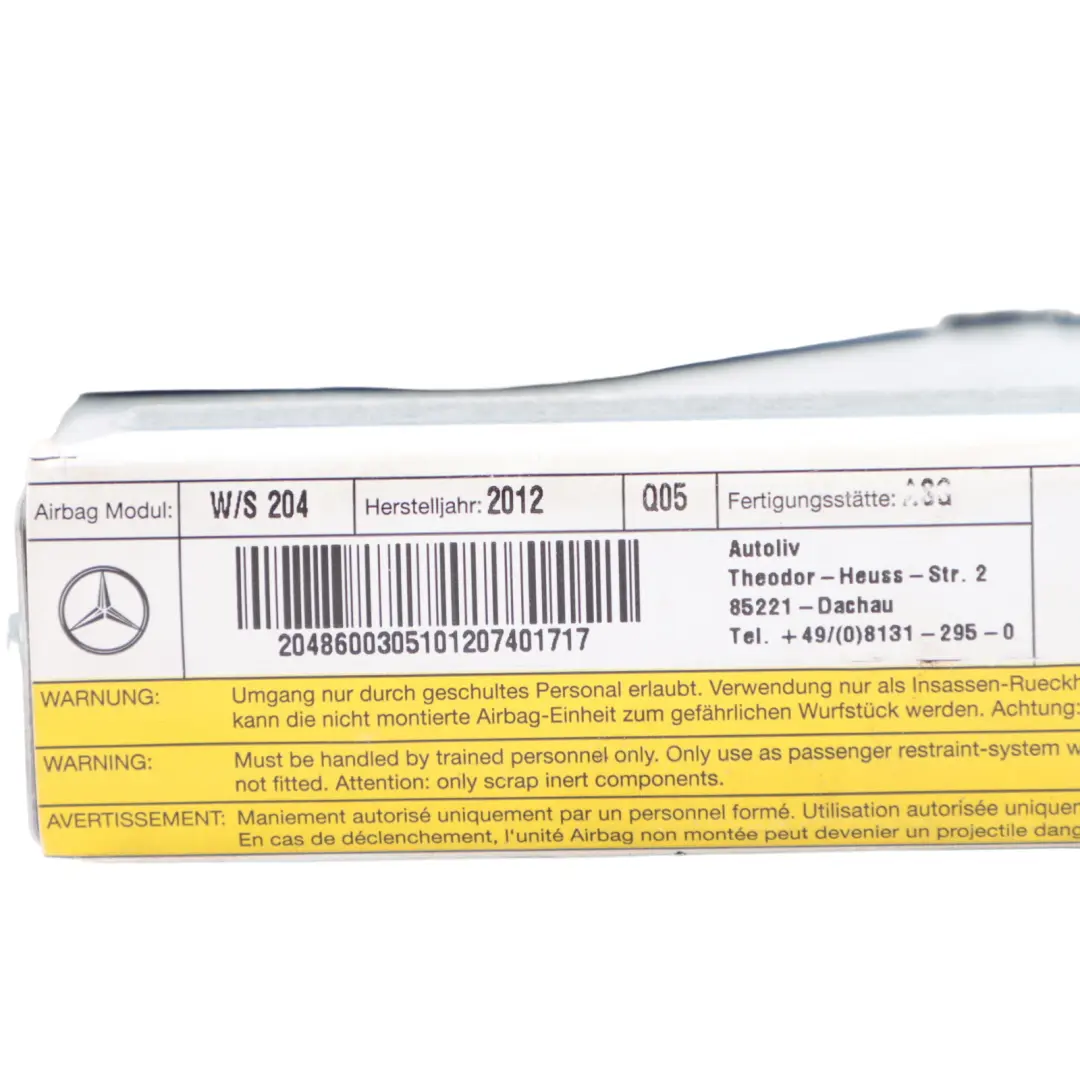 Module Rear Left N/S Door SRS Control Unit to Mercedes W204 Air with Part number A2048600305 Mercedes W204 Air Module Rear Left N/S Door SRS Control Unit - SKU A2048600305 - Part number A2048600305
