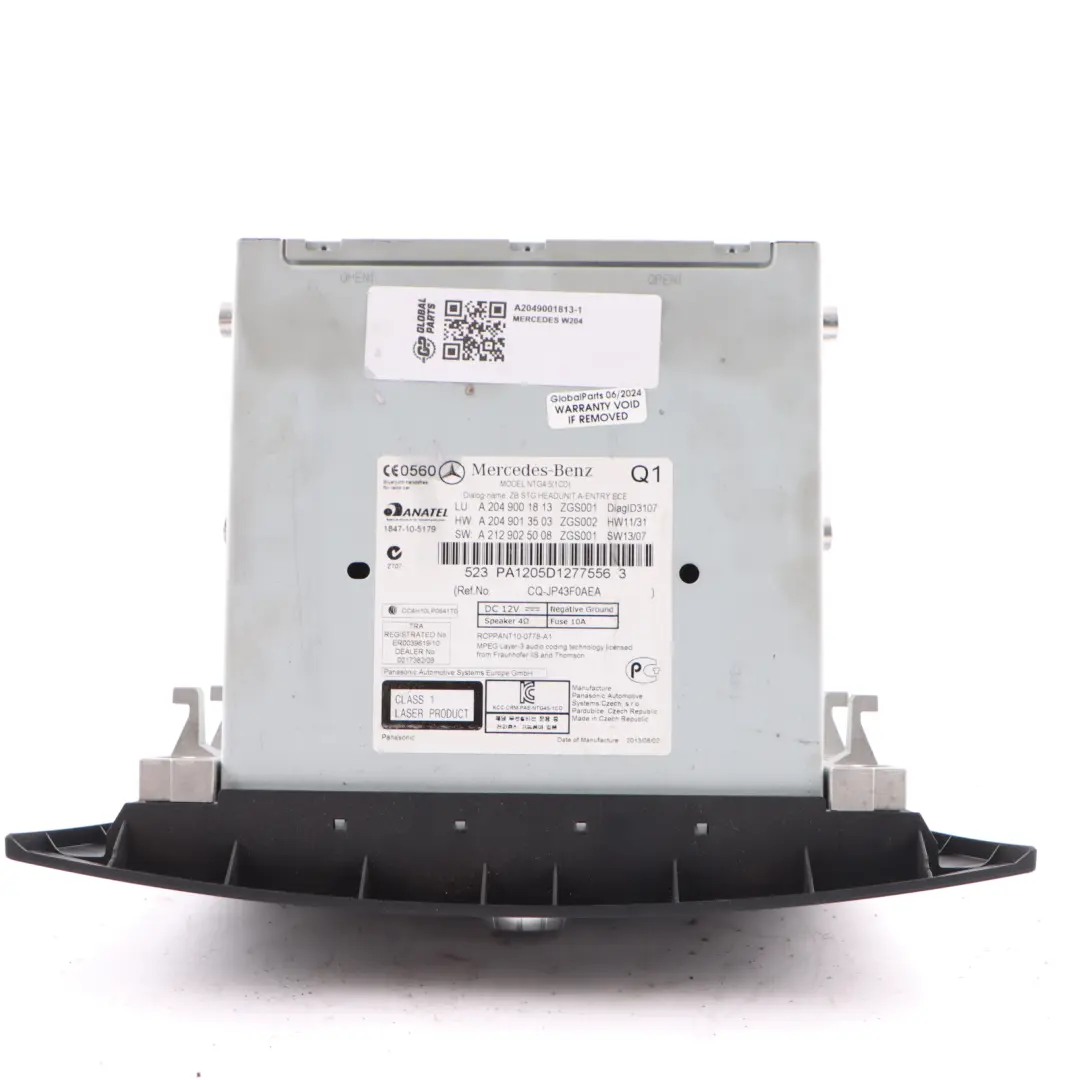 Lettore CD Radio Stereo Navigazione Sat Nav Head Unit per Mercedes W204 con numero di parte A2049001813 Mercedes W204 Lettore CD Radio Stereo Navigazione Sat Nav Head Unit - SKU A2049001813-1 - Numero di parte A2049001813