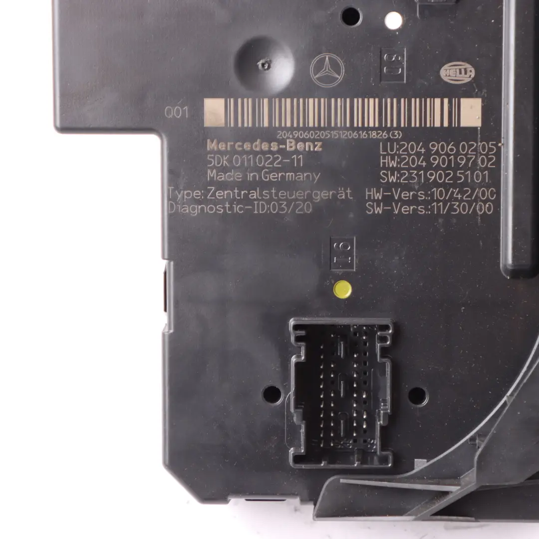Mercedes W204 Rear SAM Module Fuse Box Relay Control Unit - SKU A2049060205-4 - Part number A2049060205