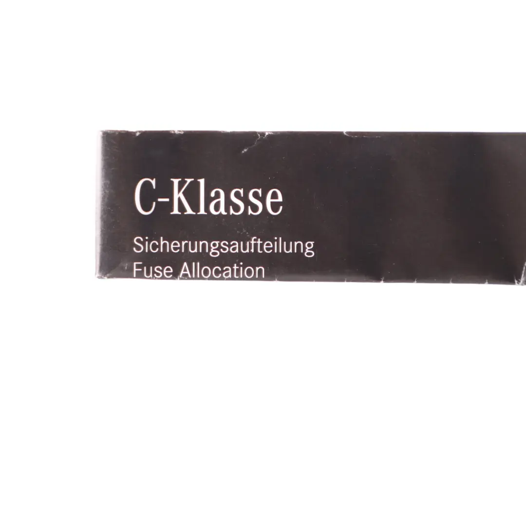 Mercedes W205 Fuses And Relays Information Sheet Card - SKU A2055846619 - Part number A2055846619