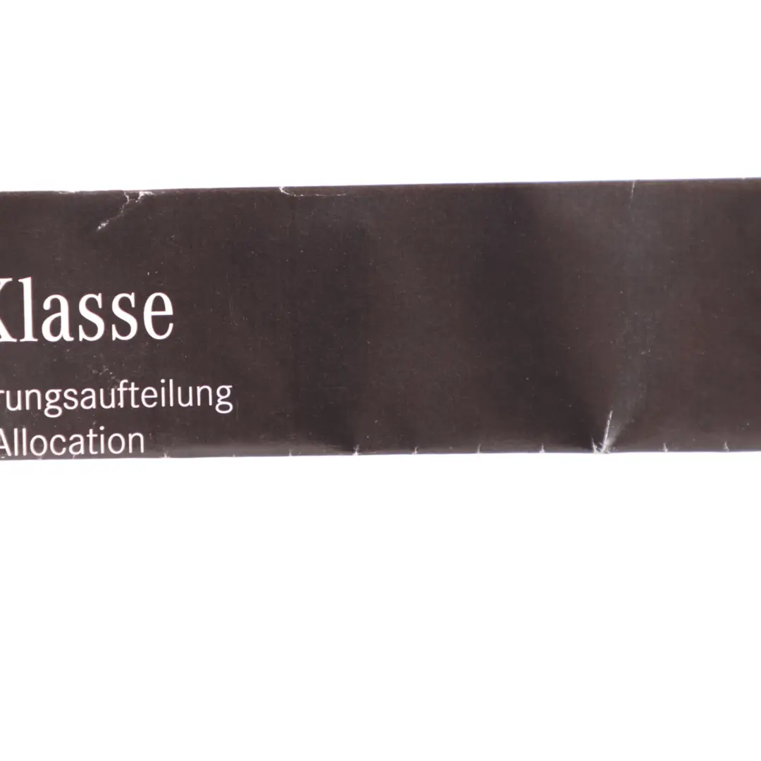 Mercedes W205 Fuses And Relays Information Sheet Card - SKU A2055846619 - Part number A2055846619
