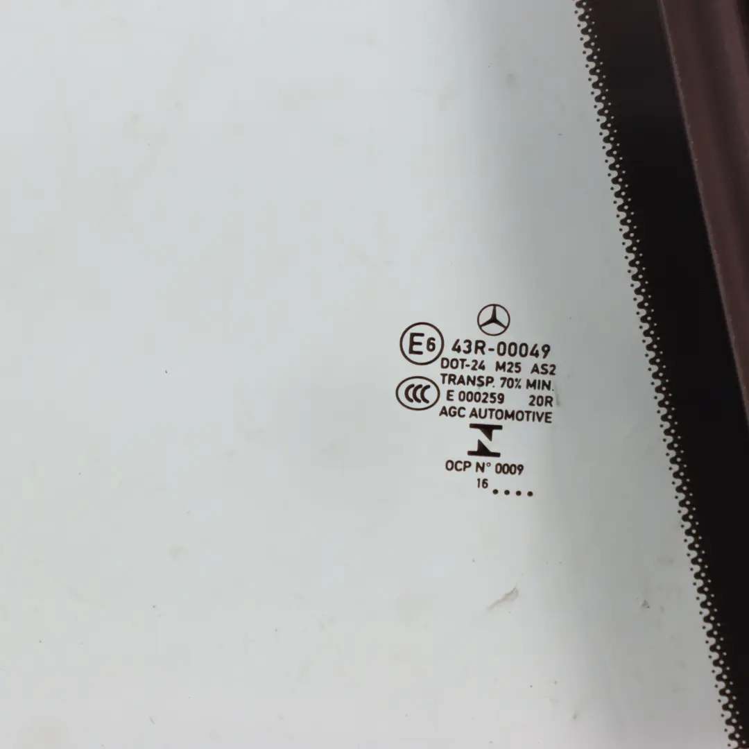 Window Glass Rear Right O/S Green Glazing AS2 to Mercedes A205 with Part number A2056700210 Mercedes A205 Window Glass Rear Right O/S Green Glazing AS2 - SKU A2056700210 - Part number A2056700210