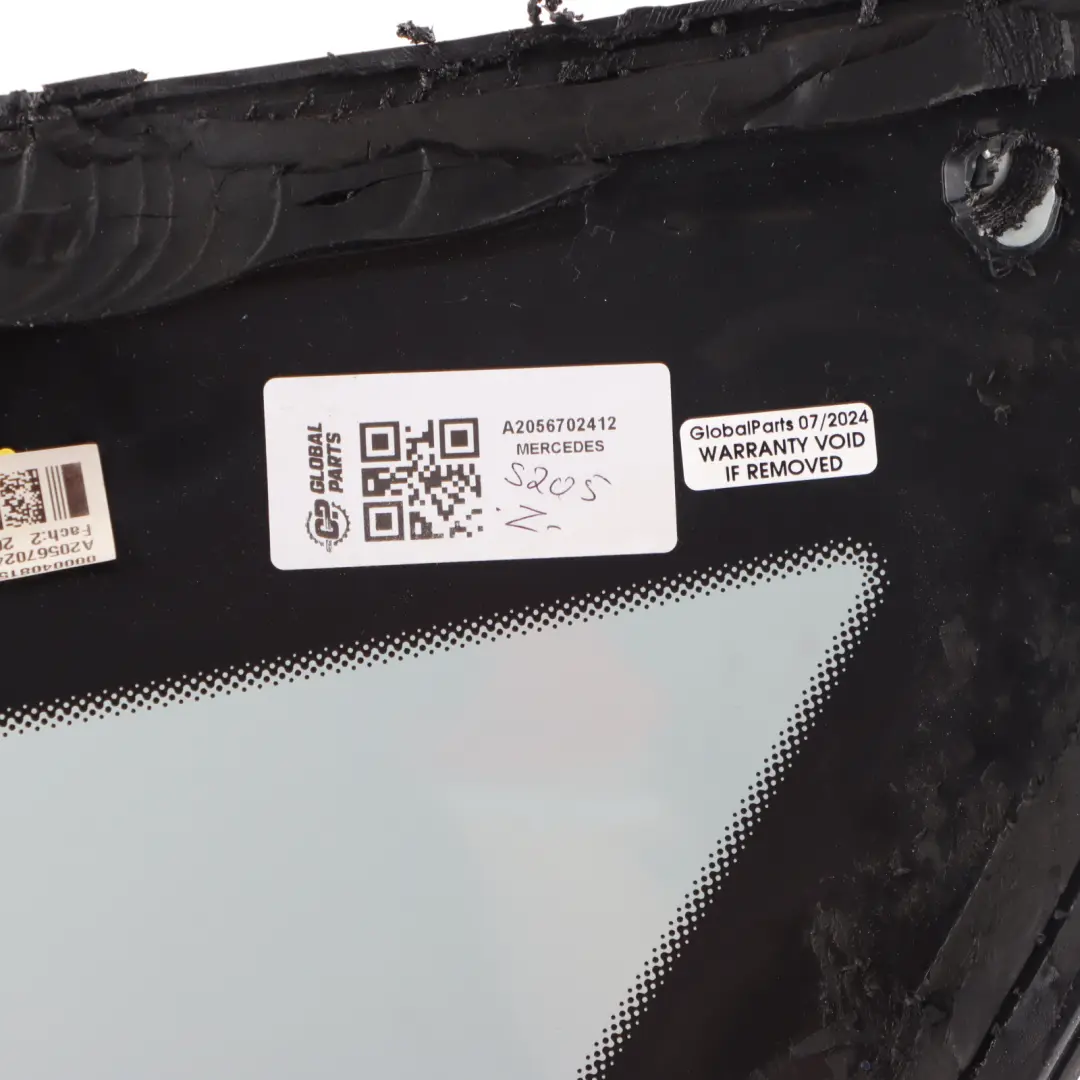 Mercedes W205 S205 Side Window Rear Right O/S Fixed Triangle Glass - SKU A2056702412 - Part number A2056702412