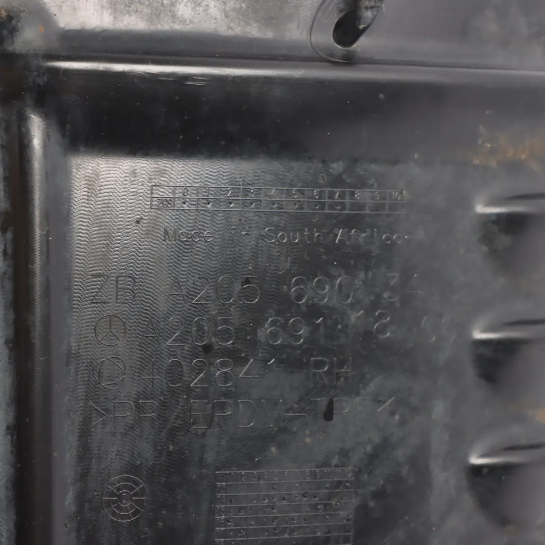 Arch Front Right O/S Housing Cover Guard to Mercedes W205 Wheel with Part number A2056903401 Mercedes W205 Wheel Arch Front Right O/S Housing Cover Guard - SKU A2056903401 - Part number A2056903401