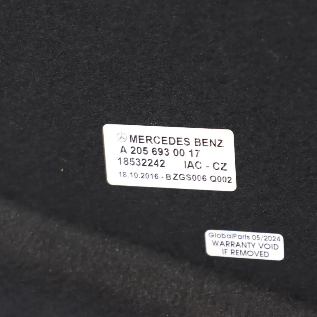 Boot Trunk Floor Loading Panel Carpet to Mercedes A205 A238 Convertible with Part number A2056930017 Mercedes A205 A238 Convertible Boot Trunk Floor Loading Panel Carpet - SKU A2056930017 - Part number A2056930017