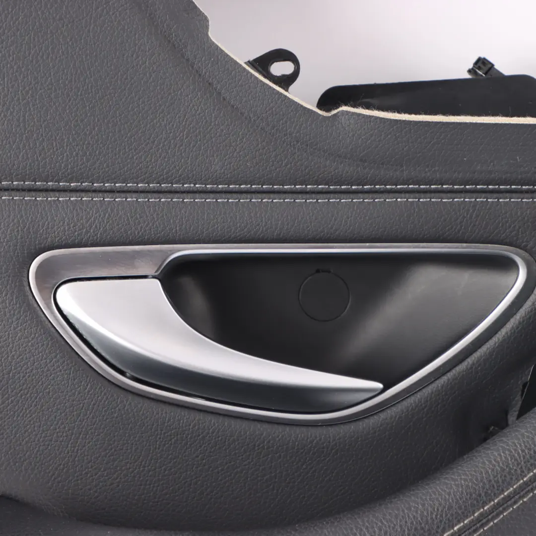 Door Card Panel Trim Front Left N/S Black Leather to Mercedes C205 with Part number A2057209331 Mercedes C205 Door Card Panel Trim Front Left N/S Black Leather - SKU rhd-A2057209331 - Part number A2057209331