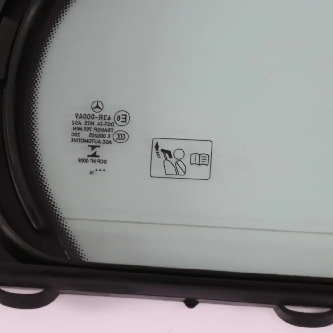 Window Glass Quarter Door Rear Left N/S AS2 to Mercedes W205 with Part number A2057300055 Mercedes W205 Window Glass Quarter Door Rear Left N/S AS2 - SKU A2057300055 - Part number A2057300055