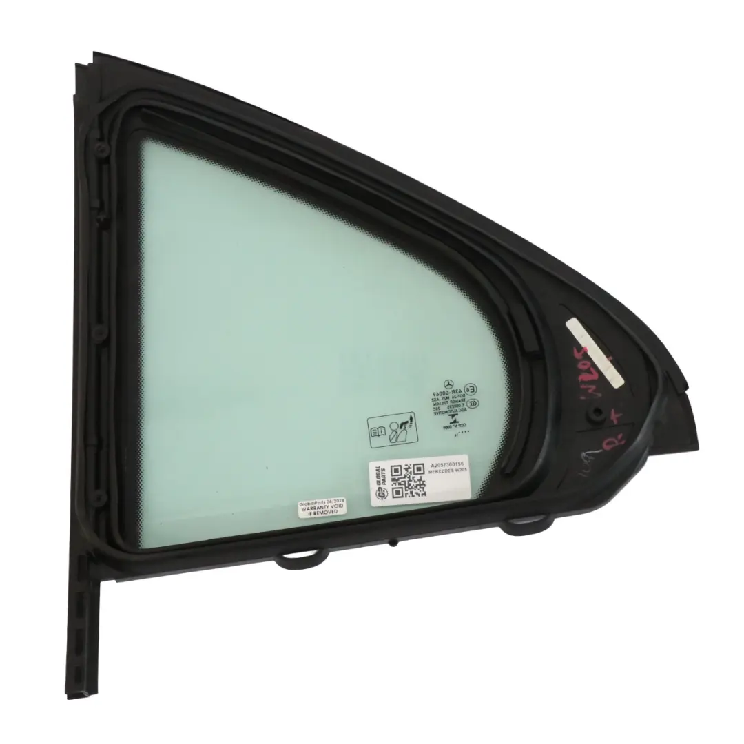 Mercedes W205 Fenster Glas Vierteltür Hinten Rechts AS2 - SKU A2057300155 - Teilenummer A2057300155
