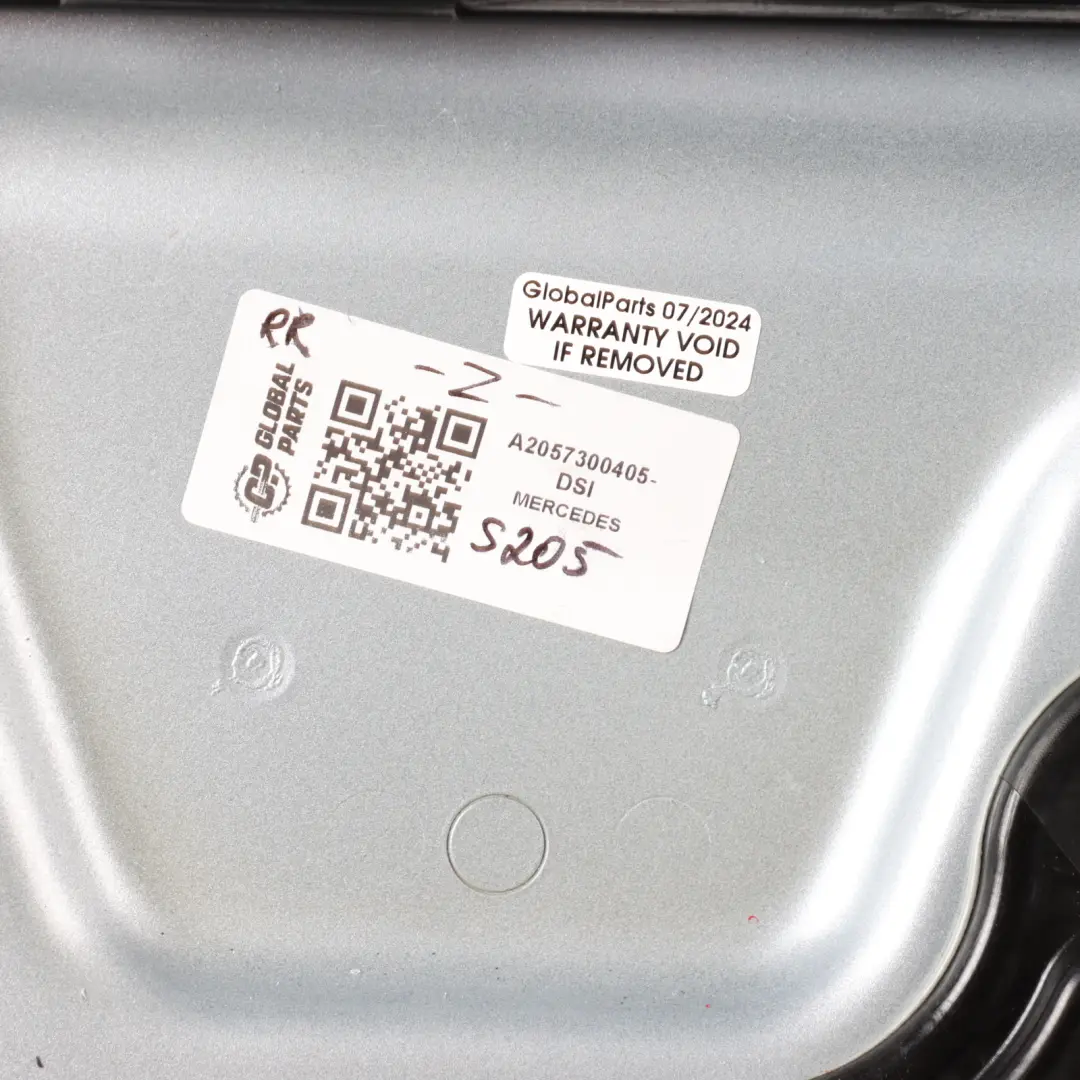 Door Rear Right O/S Diamond Silver Metallic - 988 to Mercedes S205 Estate with Part number A2057300405 Mercedes S205 Estate Door Rear Right O/S Diamond Silver Metallic - 988 - SKU A2057300405-DSI - Part number A2057300405