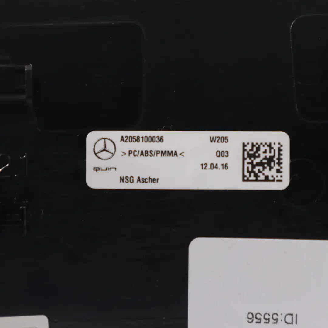 Mercedes W205 Console Ashtray Panel Cover Trim Frame - SKU A2058100036 - Part number A2058100036