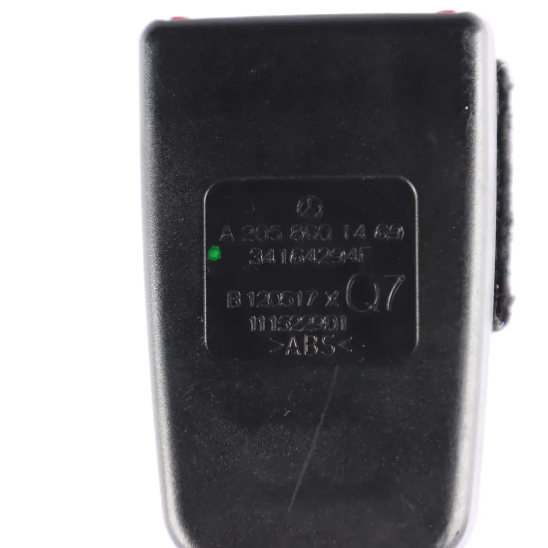 Belt Buckle Mercedes C205 C238 Front Left N/S Latch to Seat with Part number A2058601469 Seat Belt Buckle Mercedes C205 C238 Front Left N/S Latch - SKU A2058601469 - Part number A2058601469