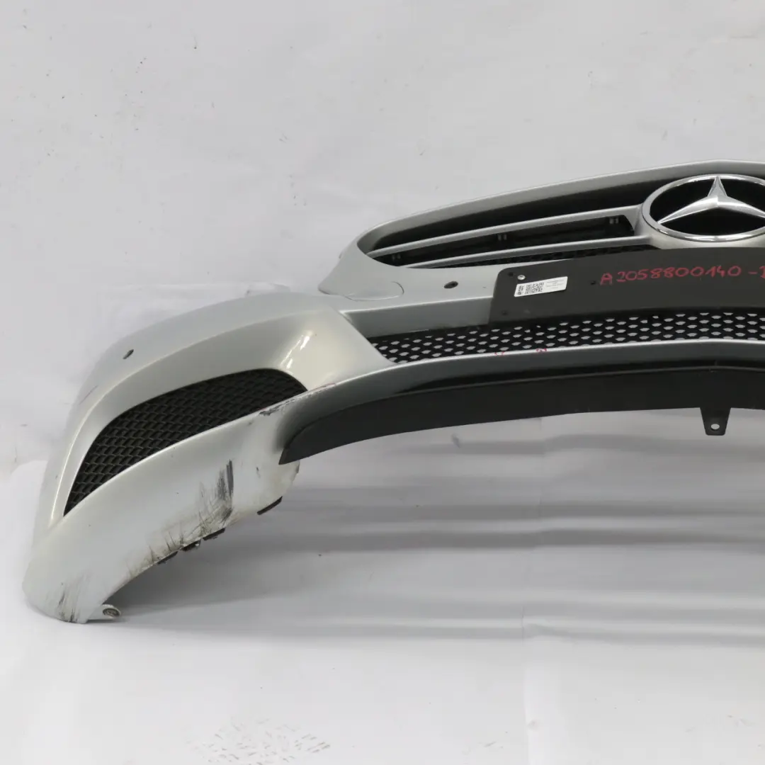 Front Bumper Trim Panel Cover Diamond Silver Metallic - 988 to Mercedes W205 with Part number A2058800140 Mercedes W205 Front Bumper Trim Panel Cover Diamond Silver Metallic - 988 - SKU A2058800140-DSI - Part number A2058800140